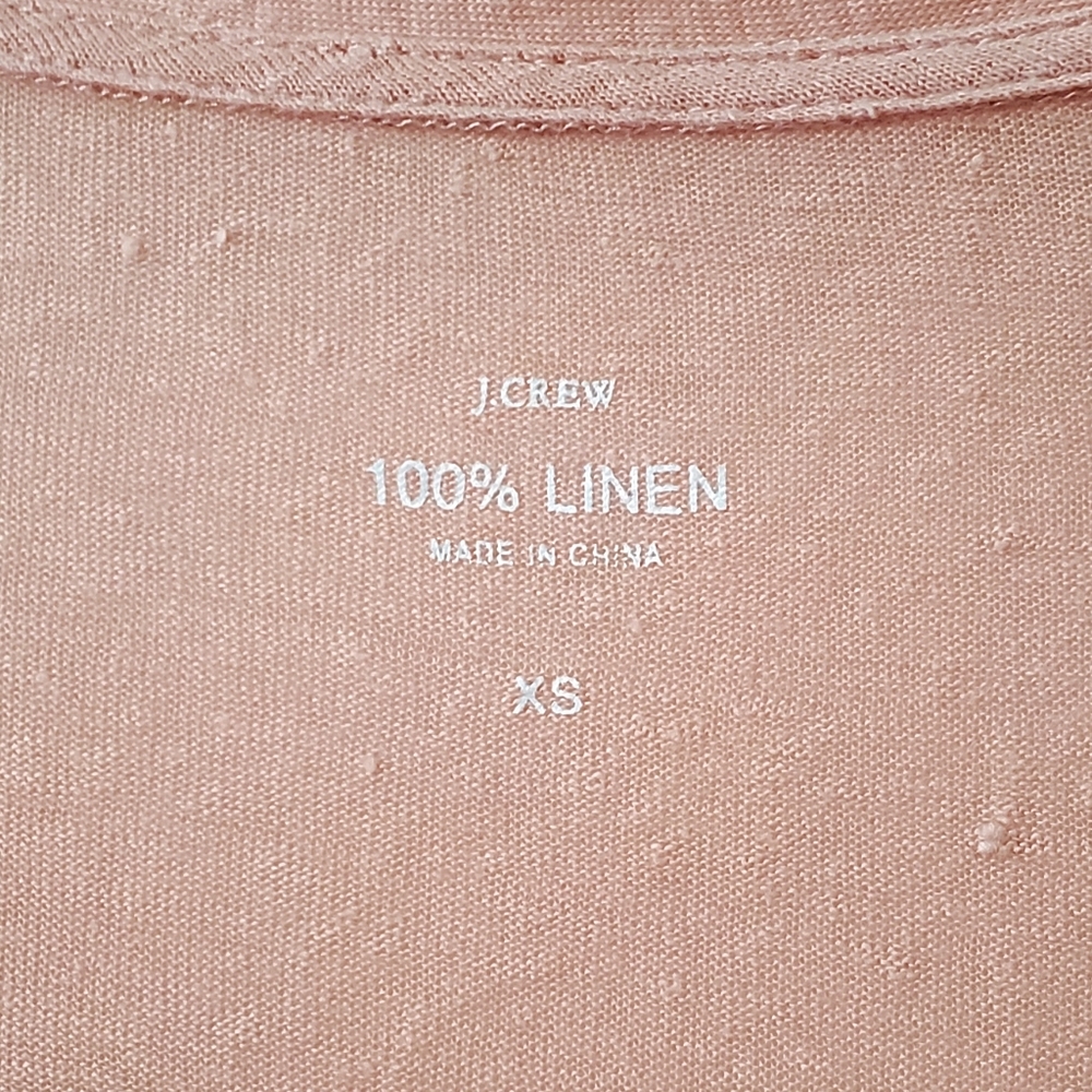 J. Crew 100% Linen Blush Pink Long Boyfriend Cardigan Sweater XS Preppy - Picture 6 of 14